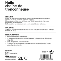Bidon d'huile pour chaîne de tronçonneuse Diall 2L