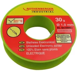 Bobine d'étain électronique 30 g, Ø 1 mm Rothenberger