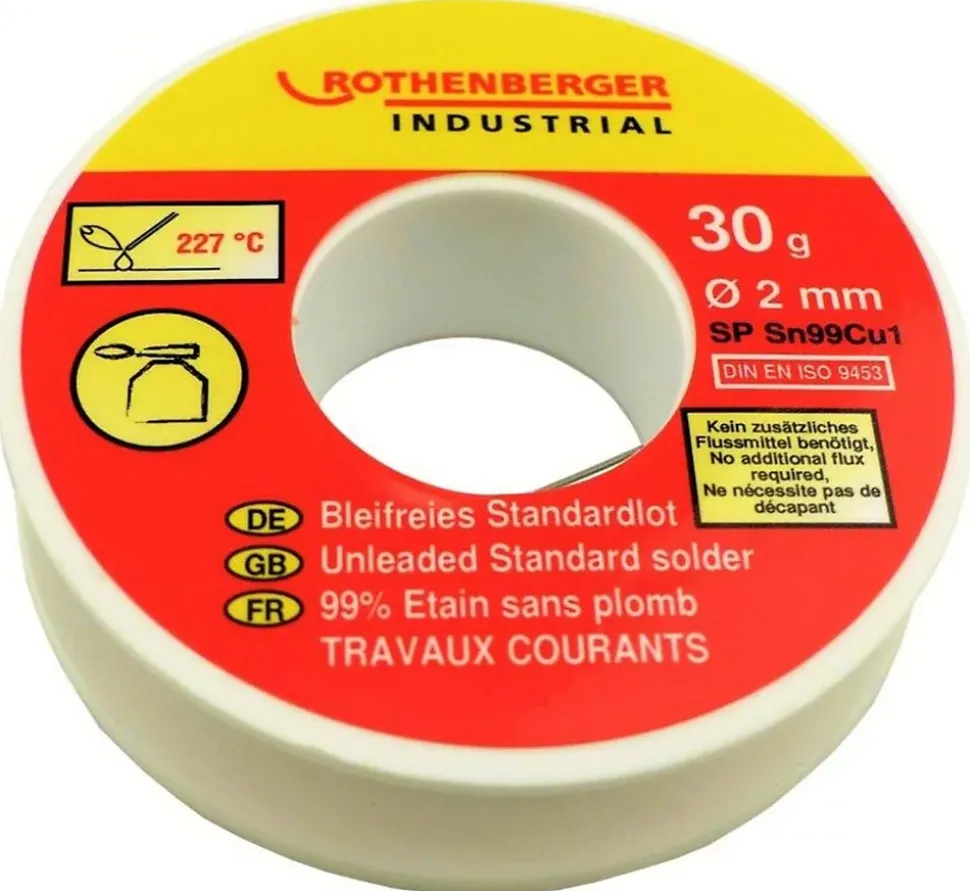 Bobine d'étain pour tous métaux 30 g, Ø 2 mm Rothenberger