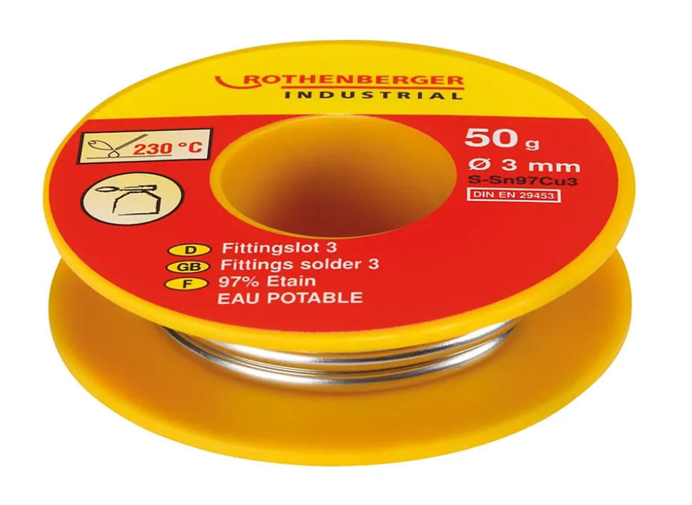 Bobine d'étain sanitaire Ø 3 mm, 50 g Rothenberger