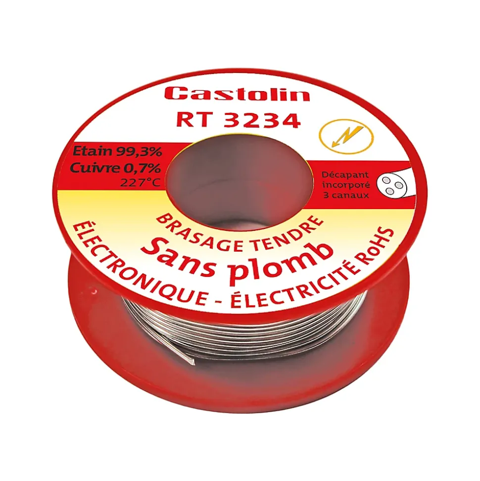 Bobine d'étain spéciale électronique Castolin ø1 mm, 250g