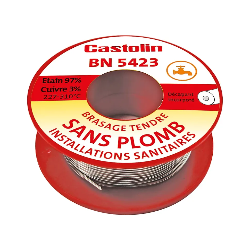 Bobine d'étain spéciale plomberie Castolin ø2 mm, 250g