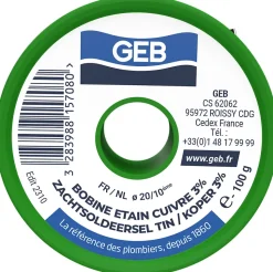 Bobine fil étain/cuivre pour soudure Geb 100 g