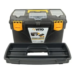 Boite à outils vide 18" 43.2 x 25 x 23.8 cm - Caisse à outils 3 organiseurs et porte outils Amovible VITO