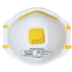Boite de 10 masques poussières à valve FFP1 Blanc