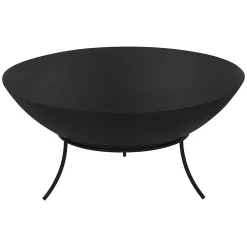 Bol à feu basero noir en acier avec 3 pieds foyer grille barbecue 50 x 24 cm