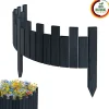 Bordure de jardin - Anthracite - Bois de pin - 100 cm x 20 cm - Design élégant - Durable