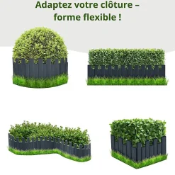 Bordure de jardin - Anthracite - Bois de pin - 100 cm x 20 cm - Design élégant - Durable