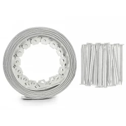 Bordure de jardin flexible blanche - 4 cm x 10 mètres avec 20 piquets d'ancrage - GT GARDEN