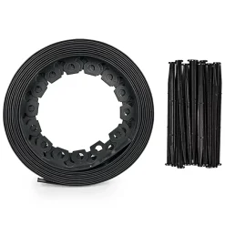 Bordure de jardin flexible noire - 3,8 cm x 10 mètres avec 20 piquets d'ancrage - GT GARDEN