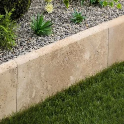 Bordure de jardin Travertin Beige Nuancé 61x33x5 cm (à l'unité) - RO'MA NATURE