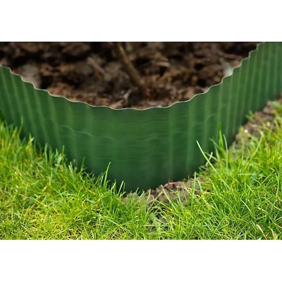 Bordure gazon polyéthylène verte H15 cm x 9 m - NATURE