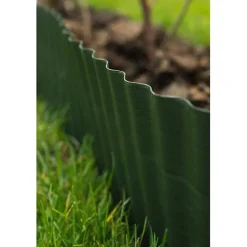 Bordure gazon polyéthylène verte H15 cm x 9 m - NATURE