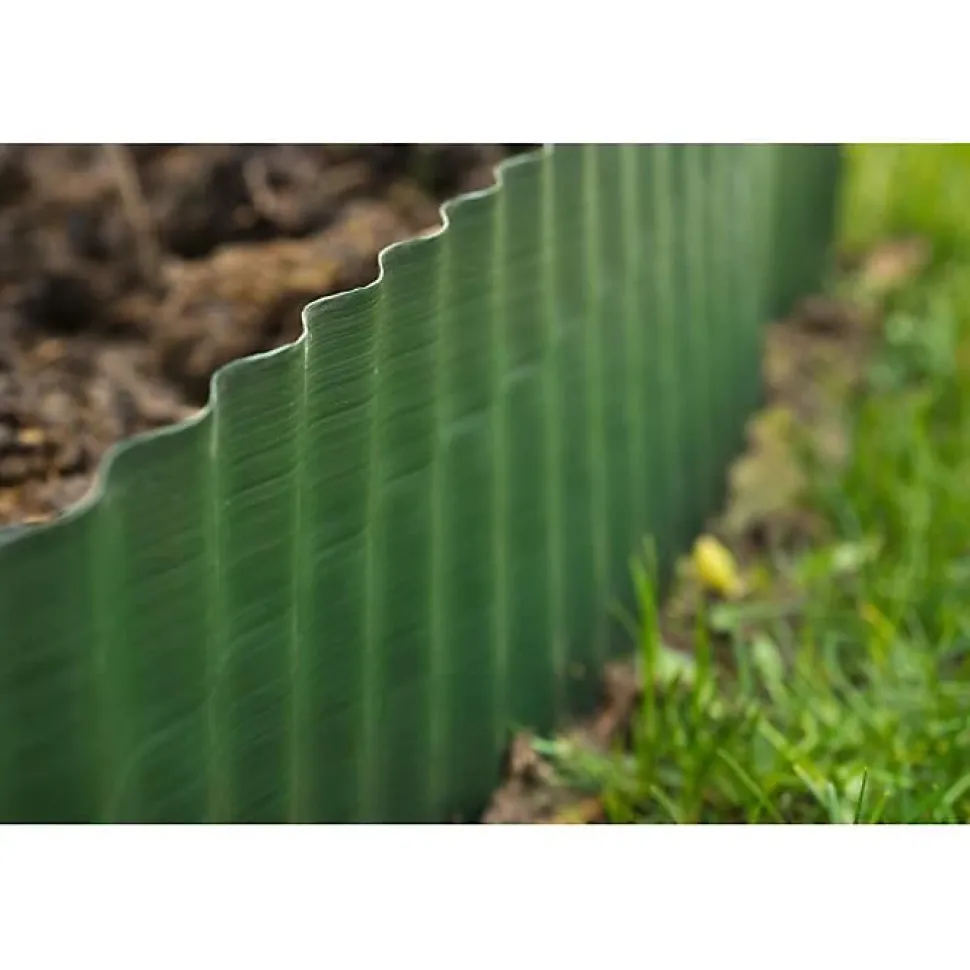 Bordure gazon polyéthylène verte H15 cm x 9 m - NATURE