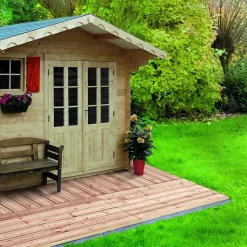 Bordure pour dalle bois clipsable XTiles - 118 x 19,5 cm - Brun