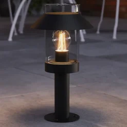 Borne d'extérieur Caprera taille S noir E27 25W IP44 GoodHome
