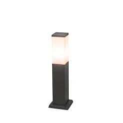Borne d'extérieur moderne 45 cm gris foncé avec opale IP44 - Malios