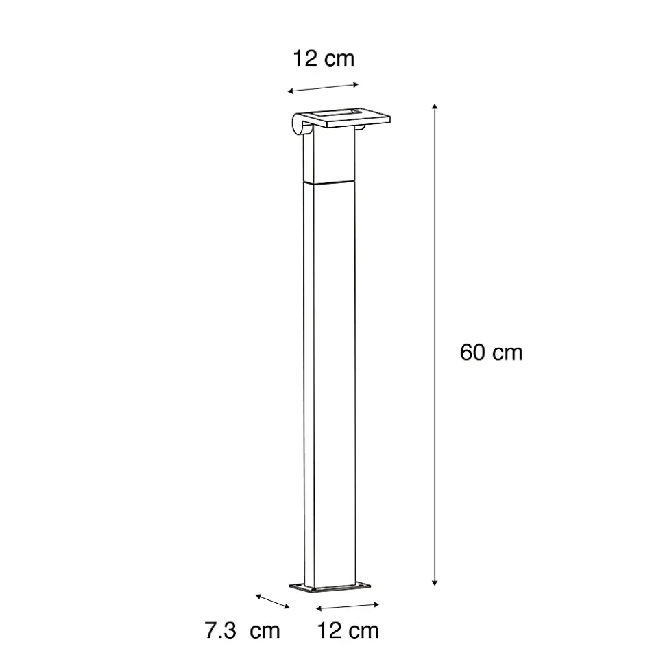 Borne d'extérieur moderne anthracite 60 cm avec LED IP54 - Zane