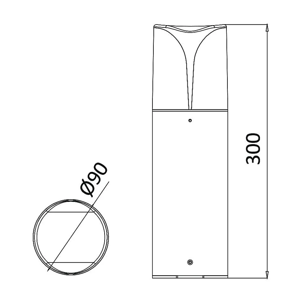 Borne extérieure E27 IP44 23W en Aluminium Gris