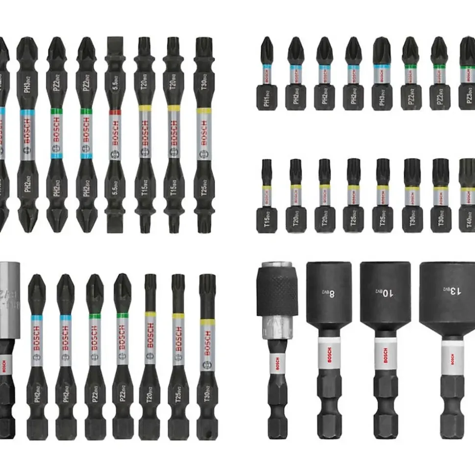 BOSCH Jeu d'embouts PRO impact 36 pcs - embouts impact, douilles et porte-embout en mallette