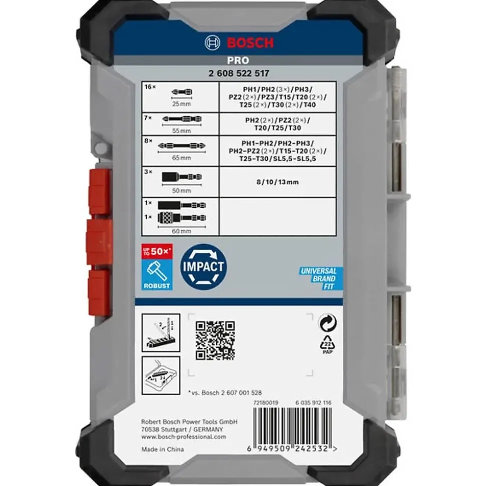 BOSCH Jeu d'embouts PRO impact 36 pcs - embouts impact, douilles et porte-embout en mallette