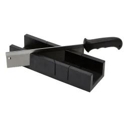 Boîte à onglet et scie Plastique Noir