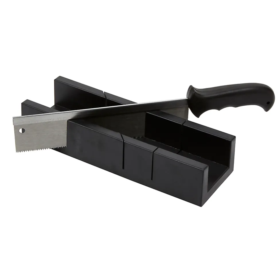 Boîte à onglet et scie Plastique Noir
