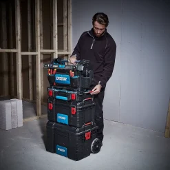 Boîte à outils vide Erbauer 56L avec manche télescopique