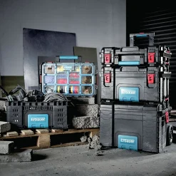 Boîte à outils vide Erbauer 56L avec manche télescopique