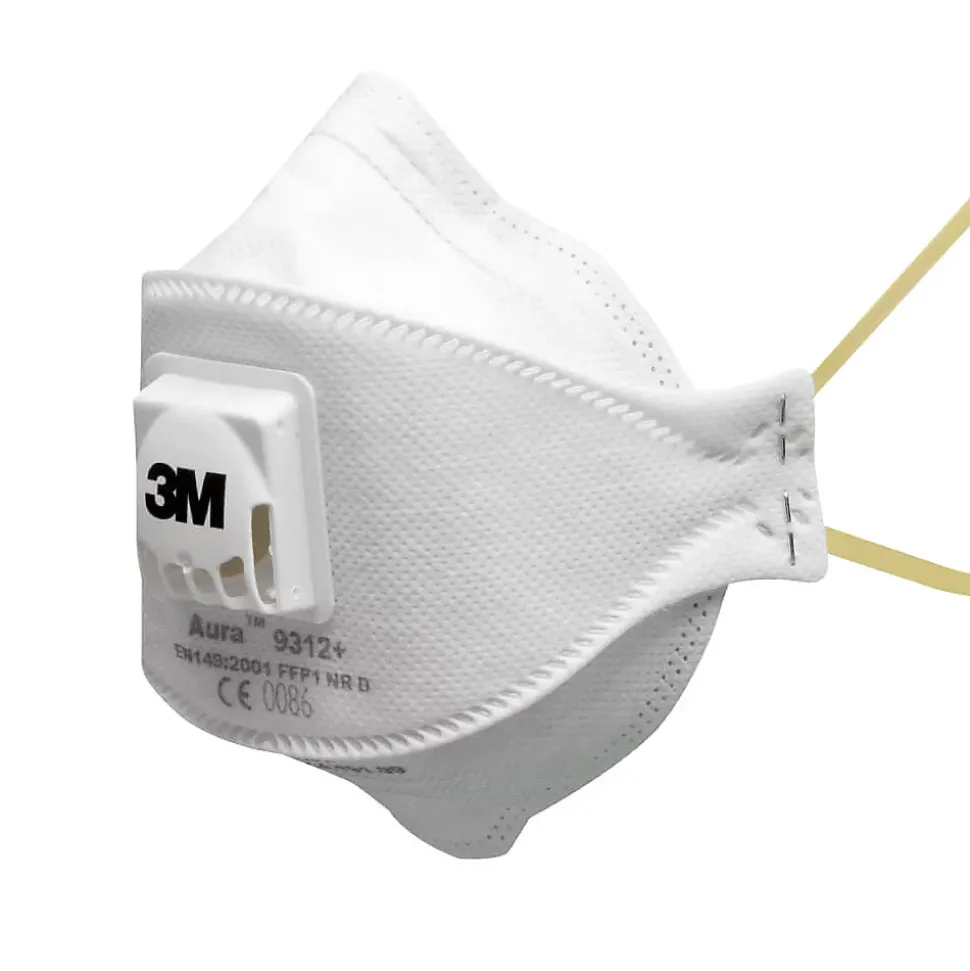 Boîte de 10 masques pliables jetables série Aura™ 9312+ FFP1 avec soupape - 3M - 7000088724