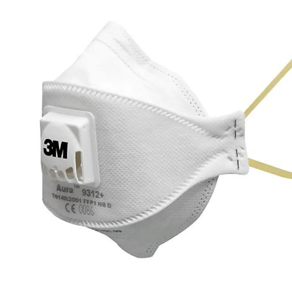 Boîte de 10 masques pliables jetables série Aura™ 9312+ FFP1 avec soupape - 3M - 7000088724