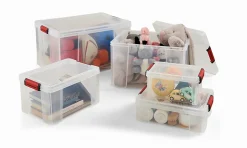 Boîte de rangement avec couvercle Sundis Clip’n store 75 L transparent