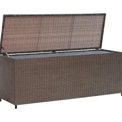 Boîte de rangement de jardin marron 120x50x60 cm résine tressée