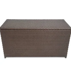 Boîte de rangement de jardin marron 120x50x60 cm résine tressée