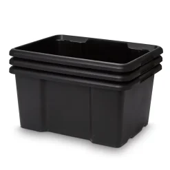 Boîte de rangement 26L Fitty H. 23 cm x L. 45,5 cm plastique noir