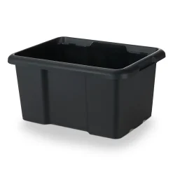 Boîte de rangement 14L Fitty H. 19,5 cm x L. 38 cm plastique noir
