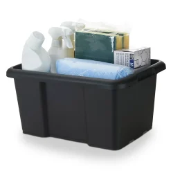 Boîte de rangement 14L Fitty H. 19,5 cm x L. 38 cm plastique noir