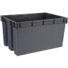 Boîte en plastique recyclé GoodHome Xago gris 51 L (L)