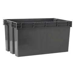 Boîte en plastique recyclé GoodHome Xago gris 51 L (L)