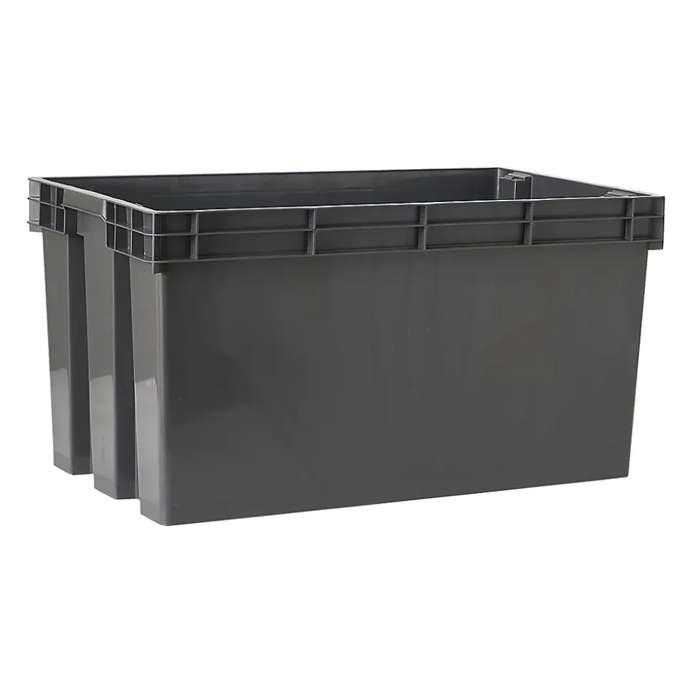 Boîte en plastique recyclé GoodHome Xago gris 51 L (L)