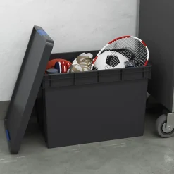 Boîte en plastique recyclé GoodHome Xago gris 68 L (XL)