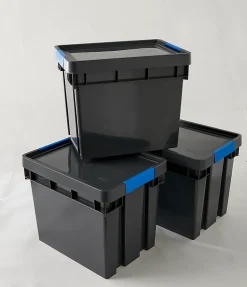 Boîte en plastique Xago gris 24 L (M), lot de 3