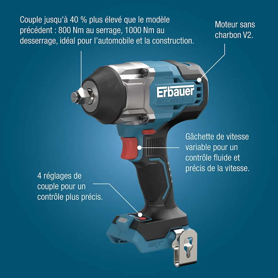 Boulonneuse sans fil Erbauer Elite ERI1097IPD 18V (sans batterie)