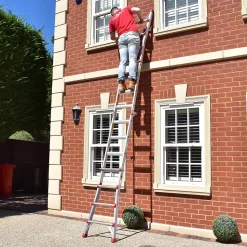 BPS Échelles télescopiques multifonctions Échelle en aluminium Escabeau 150 kg Load Certifiée EN131 4.10 m
