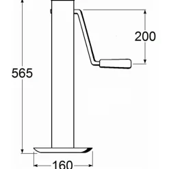 Béquille à manivelle latérale 60x60 mm 800 Kg