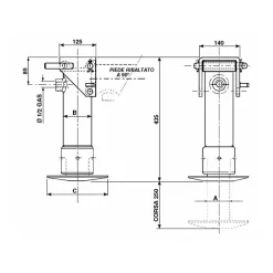Béquille hydraulique diam 85 fixation basculante
