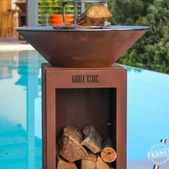 Brasero Auvergnat Corten Bois Rond 62 Simple Cuve