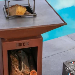 Brasero Auvergnat Corten Bois Carre 62 Simple Cuve