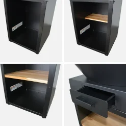 Brasero barbecue D.81.5cm avec grille de cuisson et espace de rangement