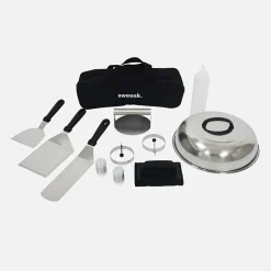 Brasero barbecue D.81.5cm avec grille de cuisson. espace de rangement. couvercle et ustensiles